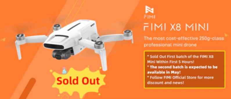 FIMI X8 MINI Drone esaurito in poche ore dal lancio ufficiale